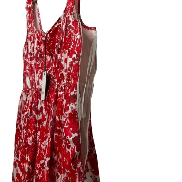 NWT AURETA Square-Neck Corset A-Line Dress Red M - Picture 9 of 13